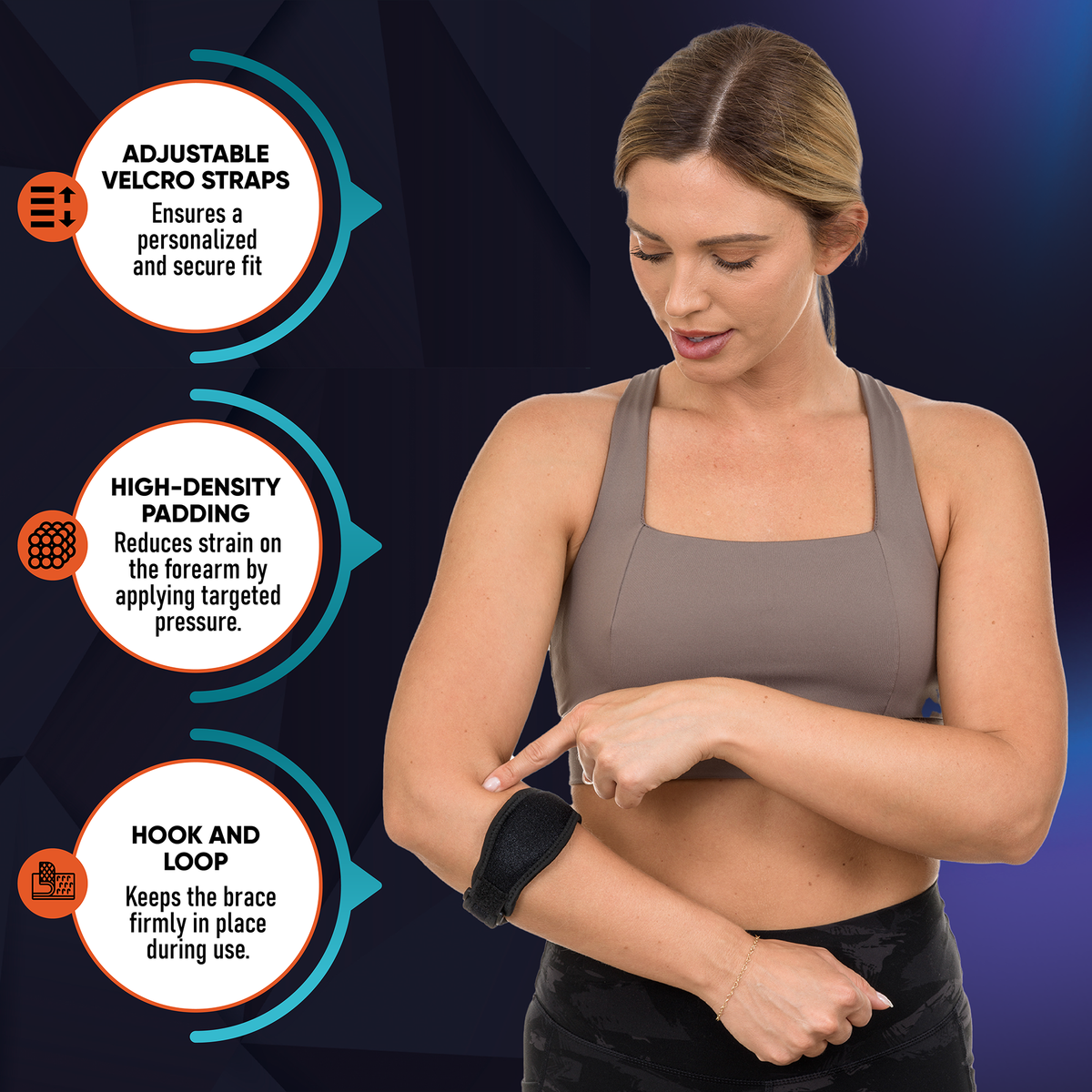 Tennis & Golfer's 2-Pack Elbow Braces - Support Strap for Tendonitis Pain Relief