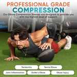 Elbow Compression Sleeve - 2 Pack Elbow Brace for Tennis & Golfer's Elbow Pain Relief