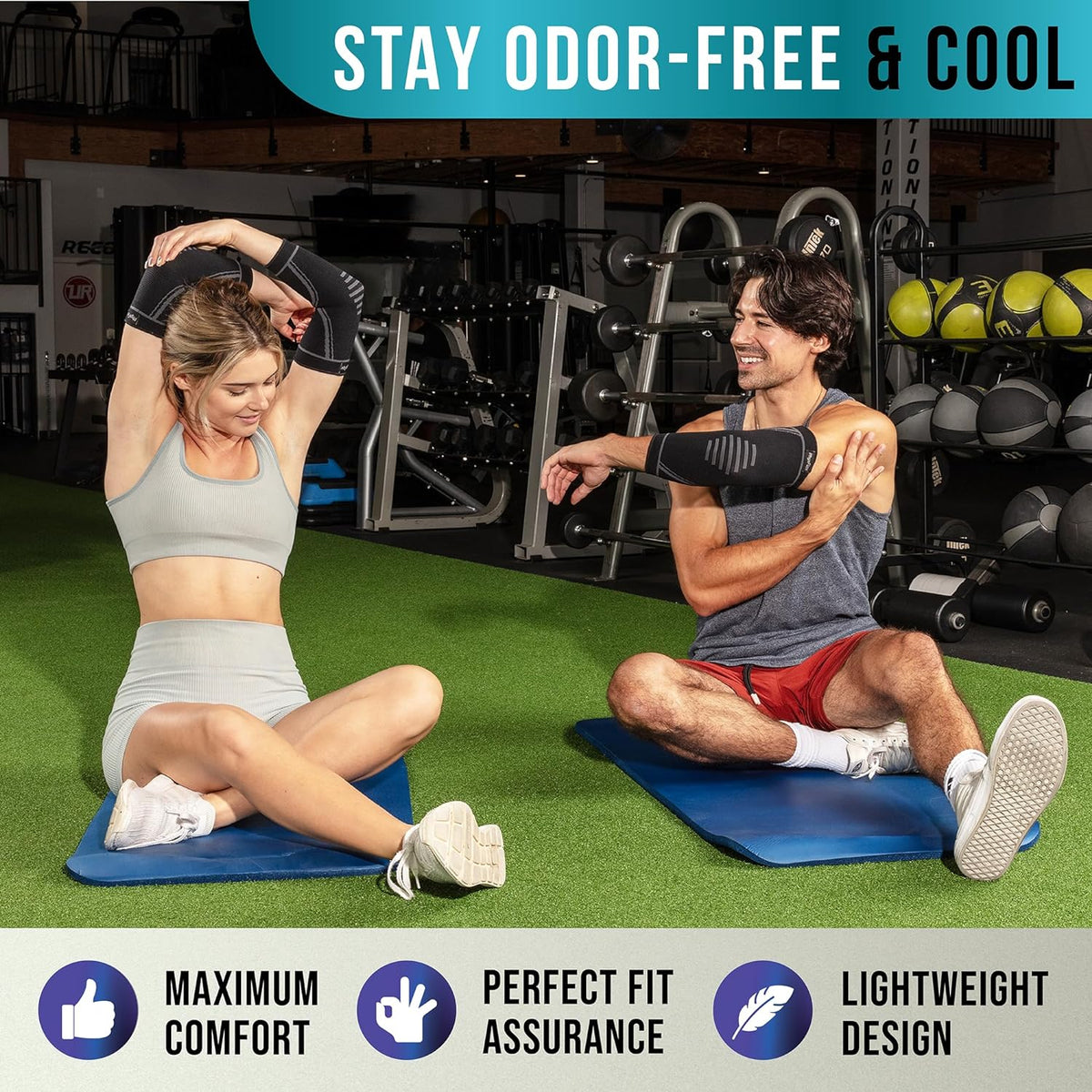 Elbow Compression Sleeve - 2 Pack Elbow Brace for Tennis & Golfer's Elbow Pain Relief