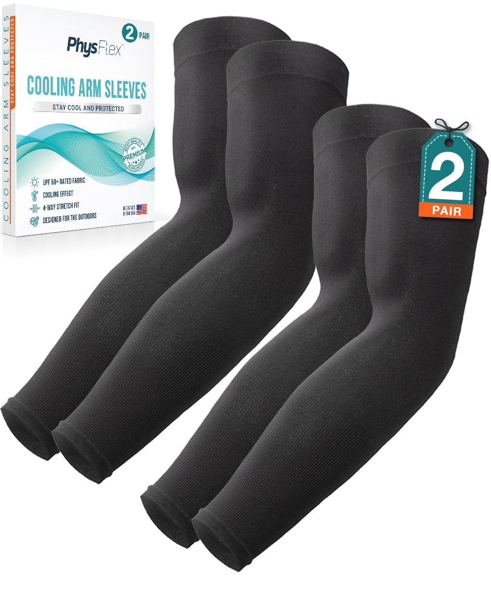 Cooling Arm Sleeves for Sun Protection - Arm Compression Sleeves for Men & Women