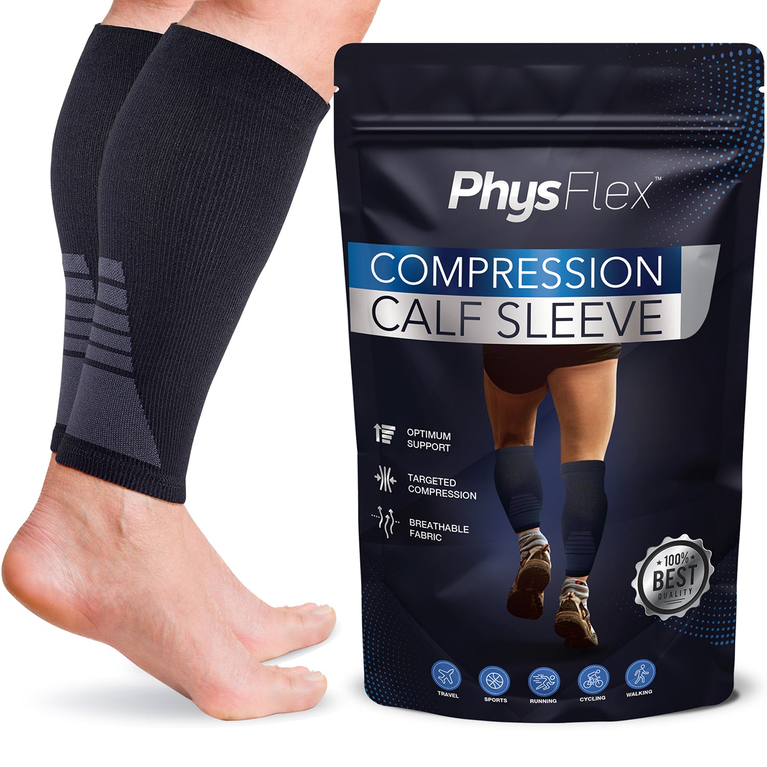 Calf Compression Sleeves - PhysFlex