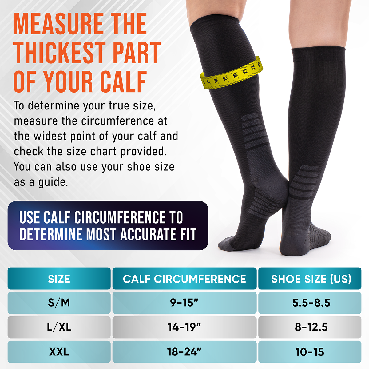 Graduated Compression Socks for Women and Men - Enhance Circulation & Reduce Fatigue