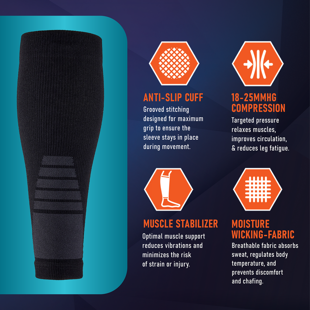Calf Compression Sleeves - PhysFlex