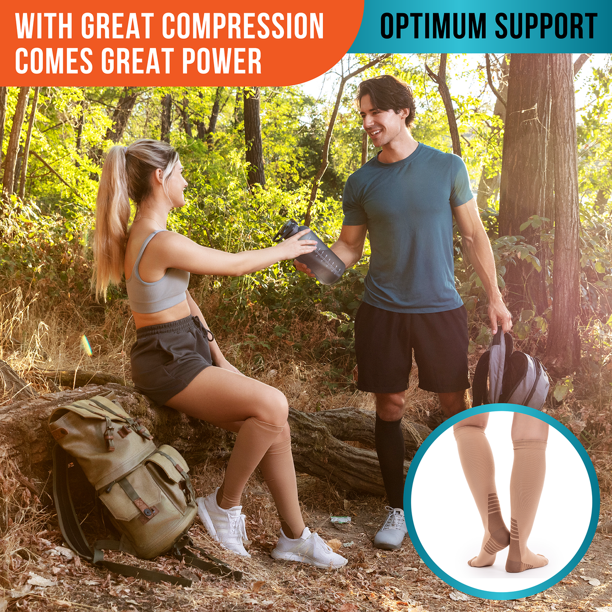 Graduated Compression Socks for Women and Men - Enhance Circulation & Reduce Fatigue