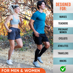 Graduated Compression Socks for Women and Men - Enhance Circulation & Reduce Fatigue