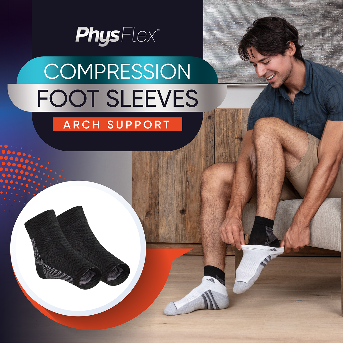 Foot Compression Socks for Plantar Fasciitis, Achilles Tendonitis Relief & Arch Support