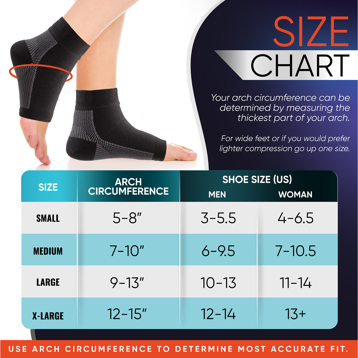 Foot Compression Socks for Plantar Fasciitis, Achilles Tendonitis Relief & Arch Support