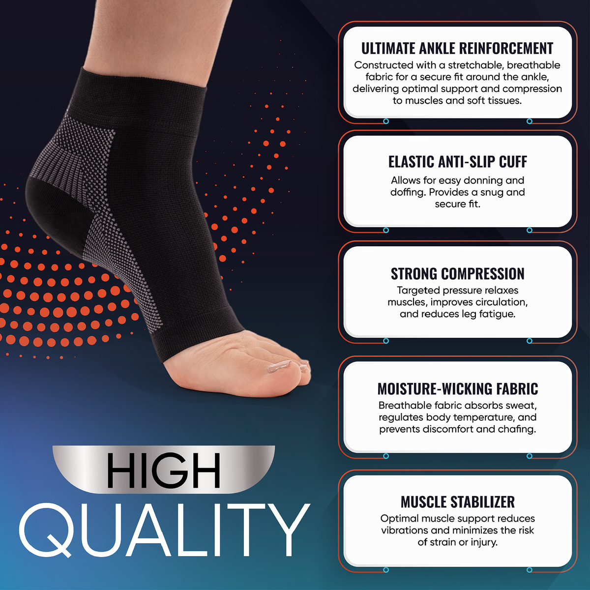 Foot Compression Socks for Plantar Fasciitis, Achilles Tendonitis Relief & Arch Support