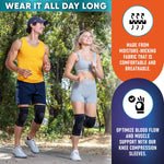 2 Pack Knee Compression Sleeves for Men and Women - Pain Relief, Meniscus Tear, ACL, Arthritis