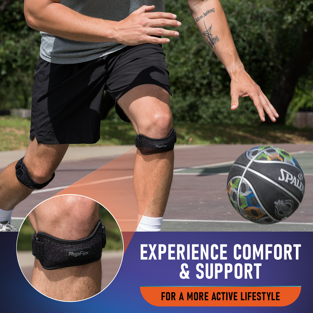 Patella Knee Brace - Knee Support and Pain Relief - Adjustable Strap