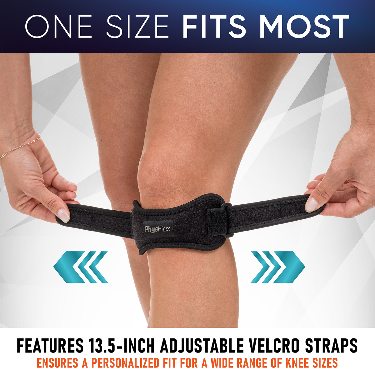 Patella Knee Brace - Knee Support and Pain Relief - Adjustable Strap