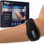 Tennis & Golfer's 2-Pack Elbow Braces - Support Strap for Tendonitis Pain Relief