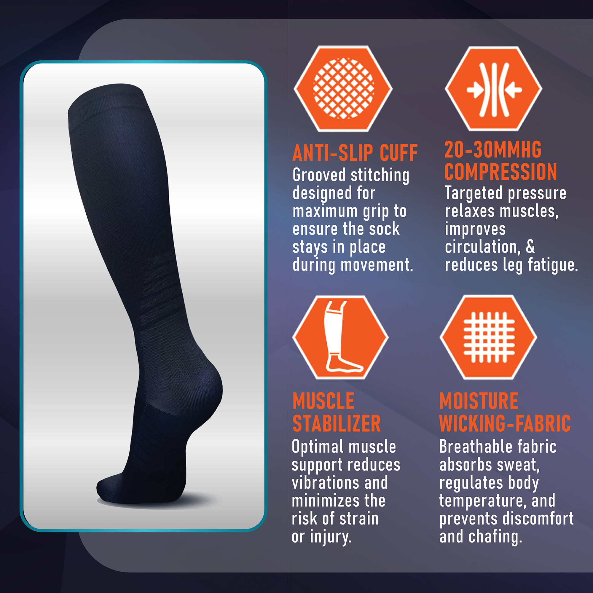 Graduated Compression Socks for Women and Men - Enhance Circulation ...
