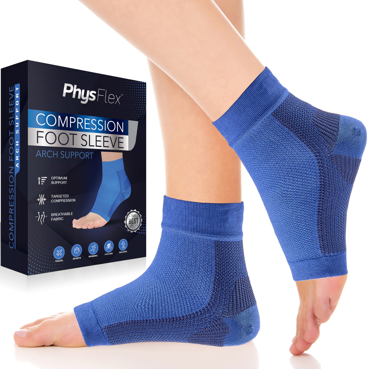 Foot Compression Socks for Plantar Fasciitis, Achilles Tendonitis Relief & Arch Support